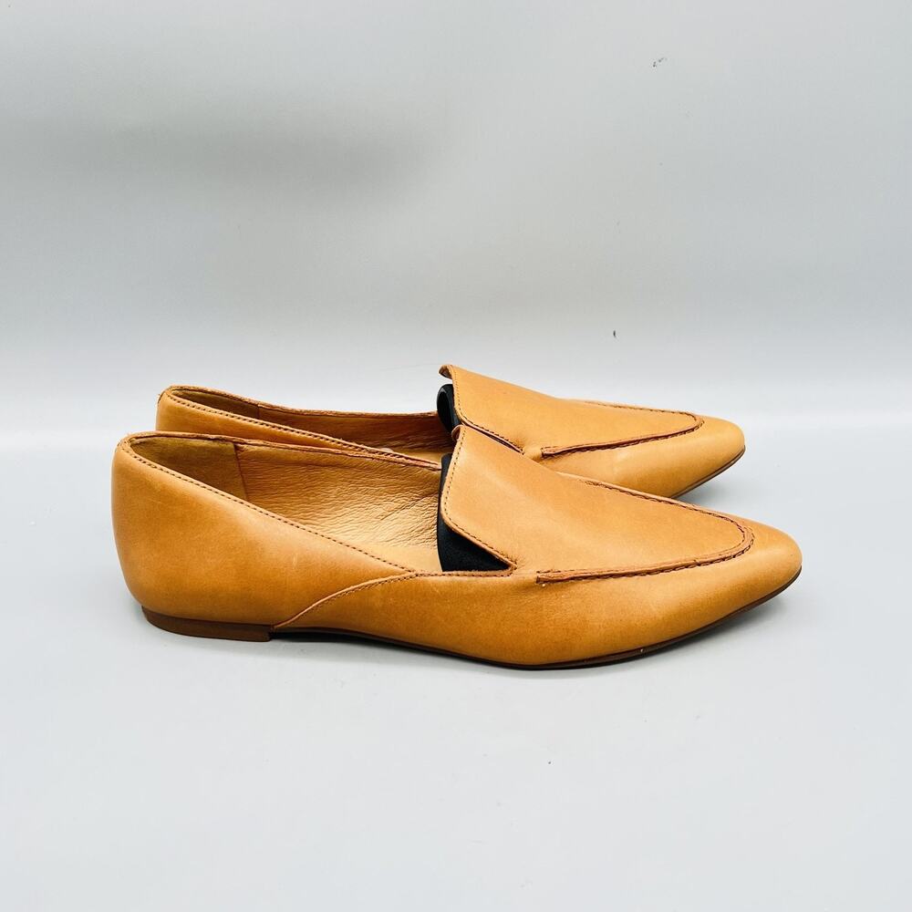 Madewell Shoes Womens 7.5 Tan Leather Loafer Flats Slip On Pointed Toe Casual